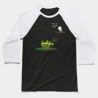 Funny turtle and owl Baseball T-Shirt